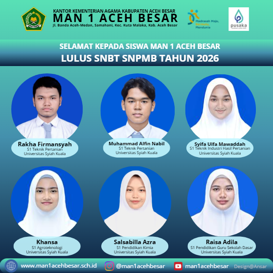 11 Siswa MAN 1 Aceh Besar Lulus SNBT SNPMB 2026