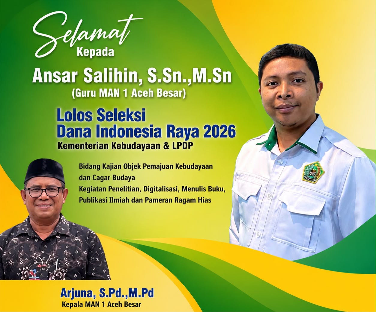 Guru MAN 1 Aceh Besar Ansar Salihin Lolos Dana Indonesiana 2026 Guru MAN 1 Aceh Besar Ansar Salihin Lolos Dana Indonesiana 2026