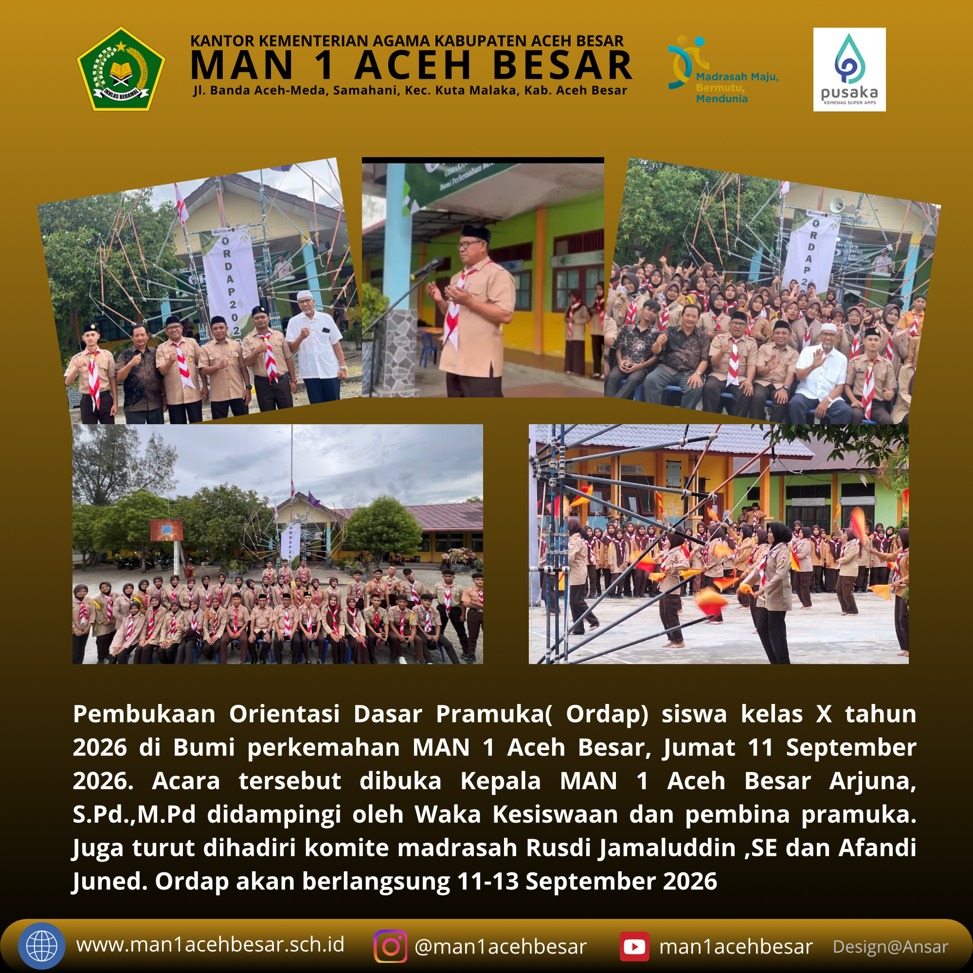 ORDAP MAN 1 Aceh Besar Bekali Siswa Kelas X dengan Kedisiplinan dan Kemandirian