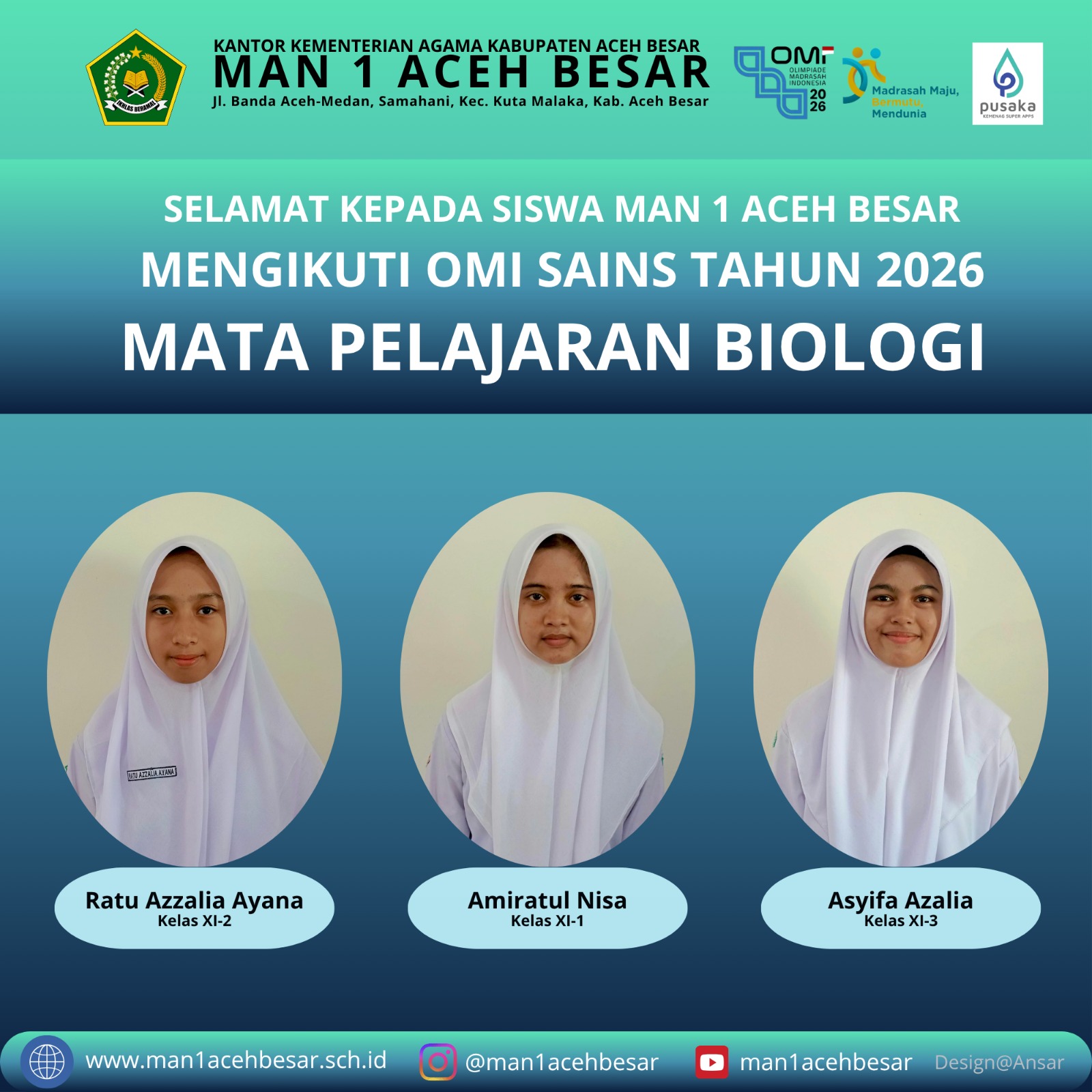 Peserta OMI SAINS Tingkat Kabupaten MAN 1 Aceh Besar Tahun 2026